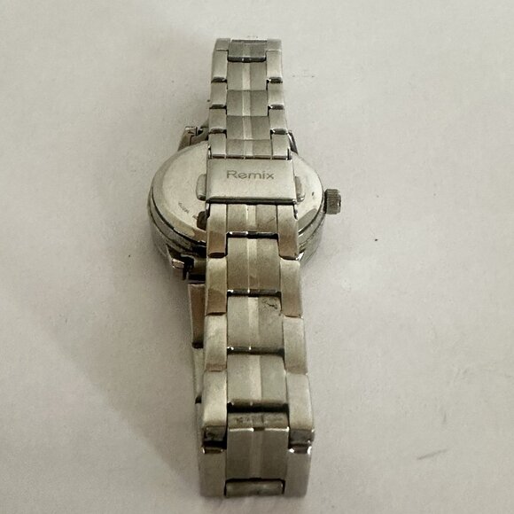 Remix Women's Stainless Steel Watch Blue Face Date Dial Silver Band Working - Picture 5 of 10